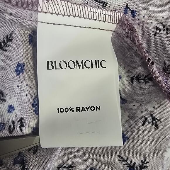 BLOOMCHIC 22-24 3X Plus Lilac Floral Sweetheart Neck Pocket Midi Dress NWT B89 - Picture 11 of 11